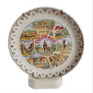 Unique Vintage Collector Plate  Colorado  Top of the Nation Souvenir  8" x 8"